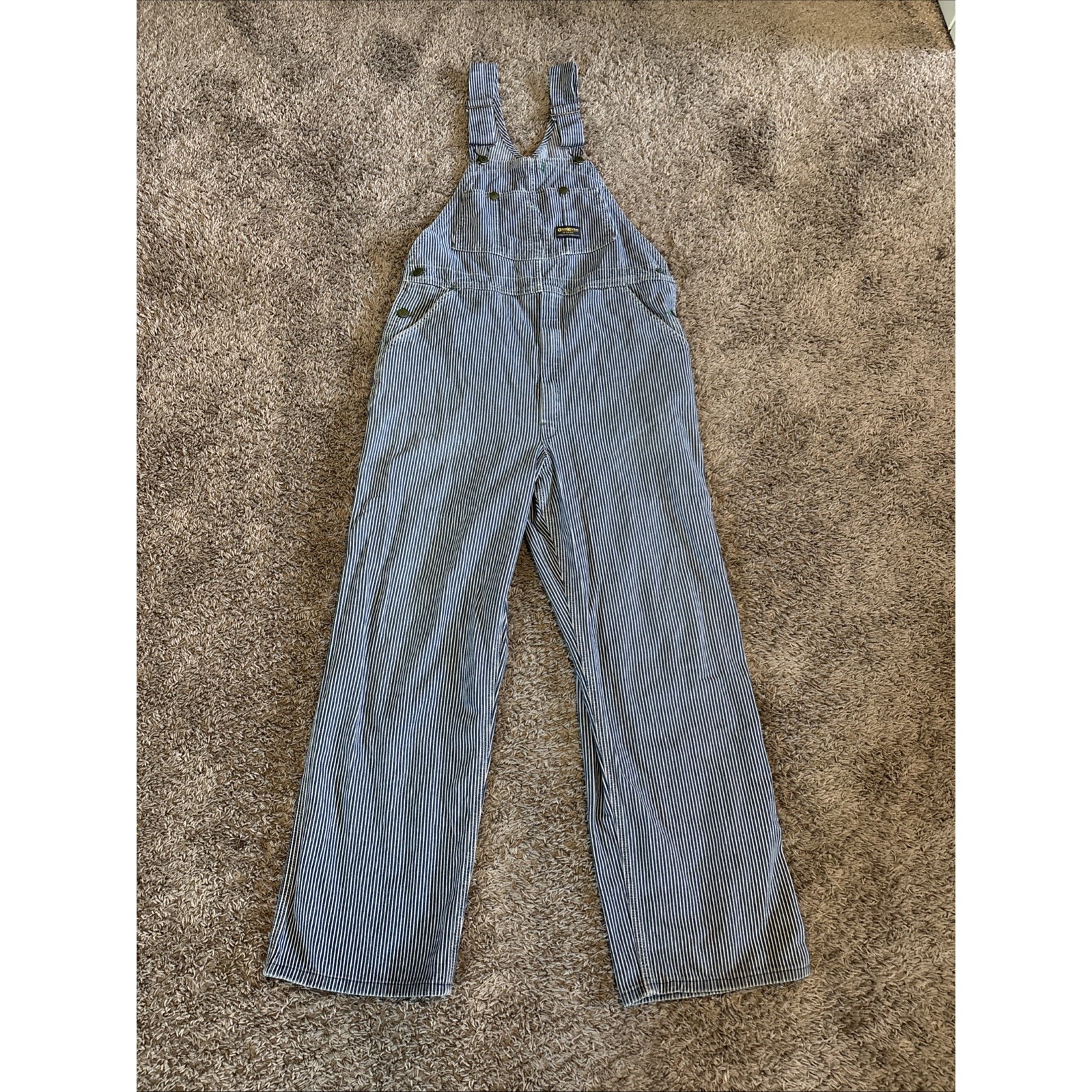 Vintage Oshkosh B'osh Overalls Striped Vestbak Union Made Sanforized Apron
